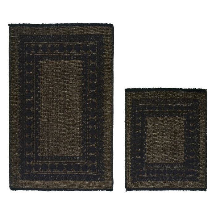 Mijölnir Venedik - Green Juego de alfombrillas de baño de algodón (2 piezas) Mijölnir Venedik - Green Juego de alfombrillas de baño de algodón (2 piezas)